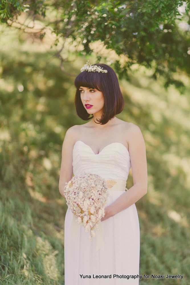Gold lace crown -- ready to ship bridal crown