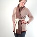 Wrap Sweater - 1970s Striped Wrap Cardigan