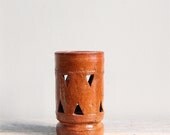 Vintage Studio Pottery Vase  /  Southwestern, Geometric, Triangles, Orchid Planter
