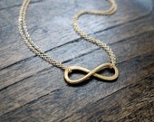 Gold Infinity Necklace / Double Strand Necklace / I'll Love you Forever And Always / Best Friend Infinity Necklace