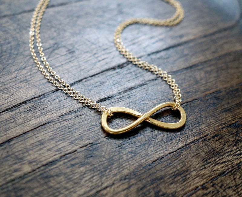 Gold Infinity Necklace / Double Strand Necklace / I'll Love you Forever And Always / Best Friend Infinity Necklace