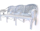 Silver Miniature Garden or Fairy Garden Bench, Painted Metal