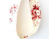 Tie Up Headband Headwrap Bandana Style Hairscarf Roses Red Off White Cream