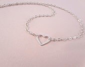 Tiny heart necklace Sweet heart necklace Silver necklace Silver heart jewelry Gifts for her  Mother's Day