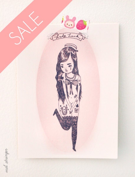 DISCOUNTED Postcard / Print 'Dominique Dreary' by Mel Stringer
