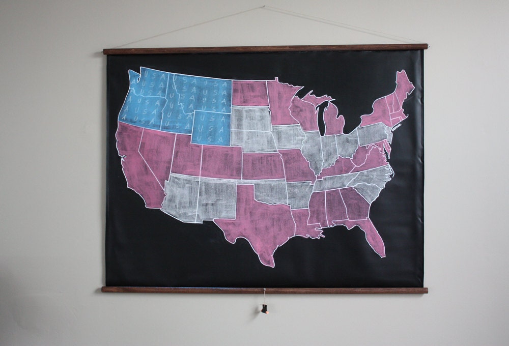Chalkboard United States Map - EXTRA LARGE SIZE