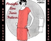 Vintage Sewing Pattern Instructions 1920's Tunic Blouse or Dress Ebook Depew 3024 -INSTANT DOWNLOAD-