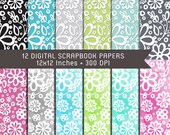 Digital Scrapbook Paper - DIY Print-Your-Own Flower Paper Pack - Item 120