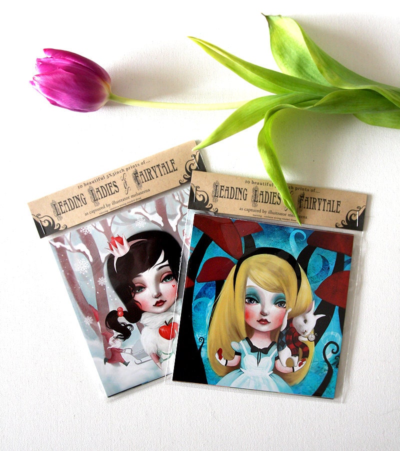 Fairytale Ladies TEN PRINT Set - 5X5 princesses and such by Meluseena