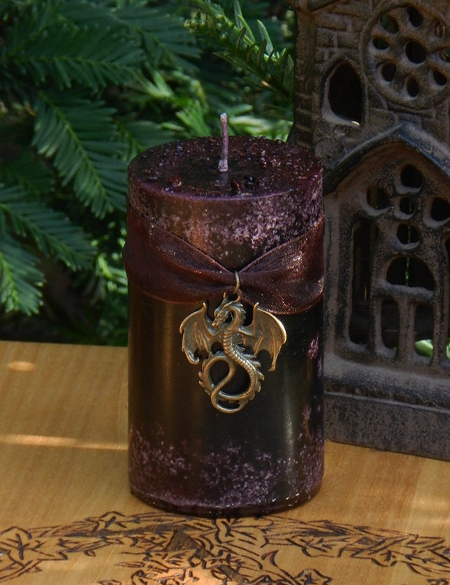Dragons Blood . 2x3 Pillar Candle . Pure Golden Seal Resins, High Magick, Protection, Luck, Love, Money, Clearing, Banishing