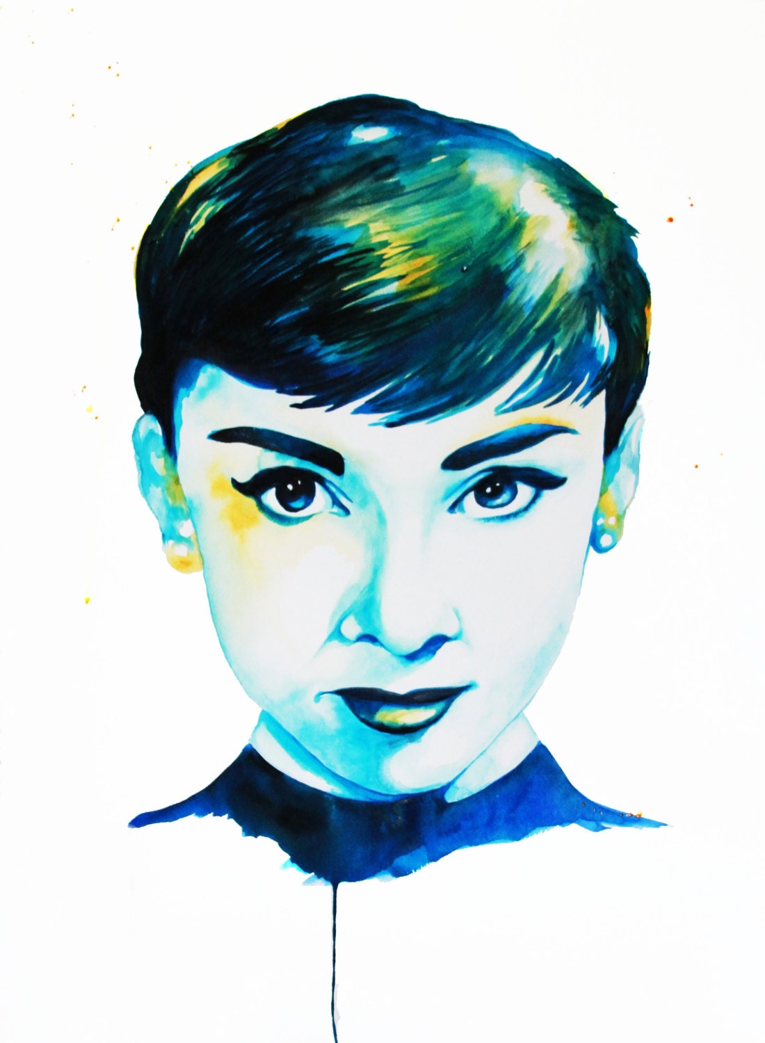 Audrey Hepburn 8x10 Print of Watercolor Illustration