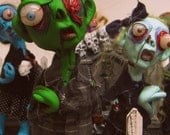 lowbrow one of a kind sculpture ooak walking dead zombie Art doll by mealy monster land