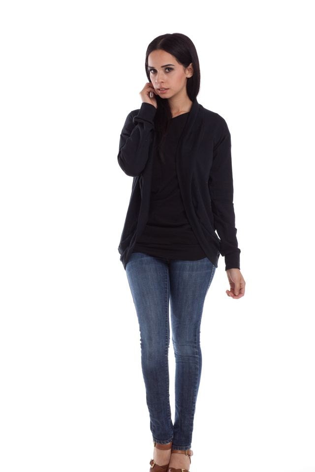 Cocoon Sweater - Curved Open Jacket Cardigan