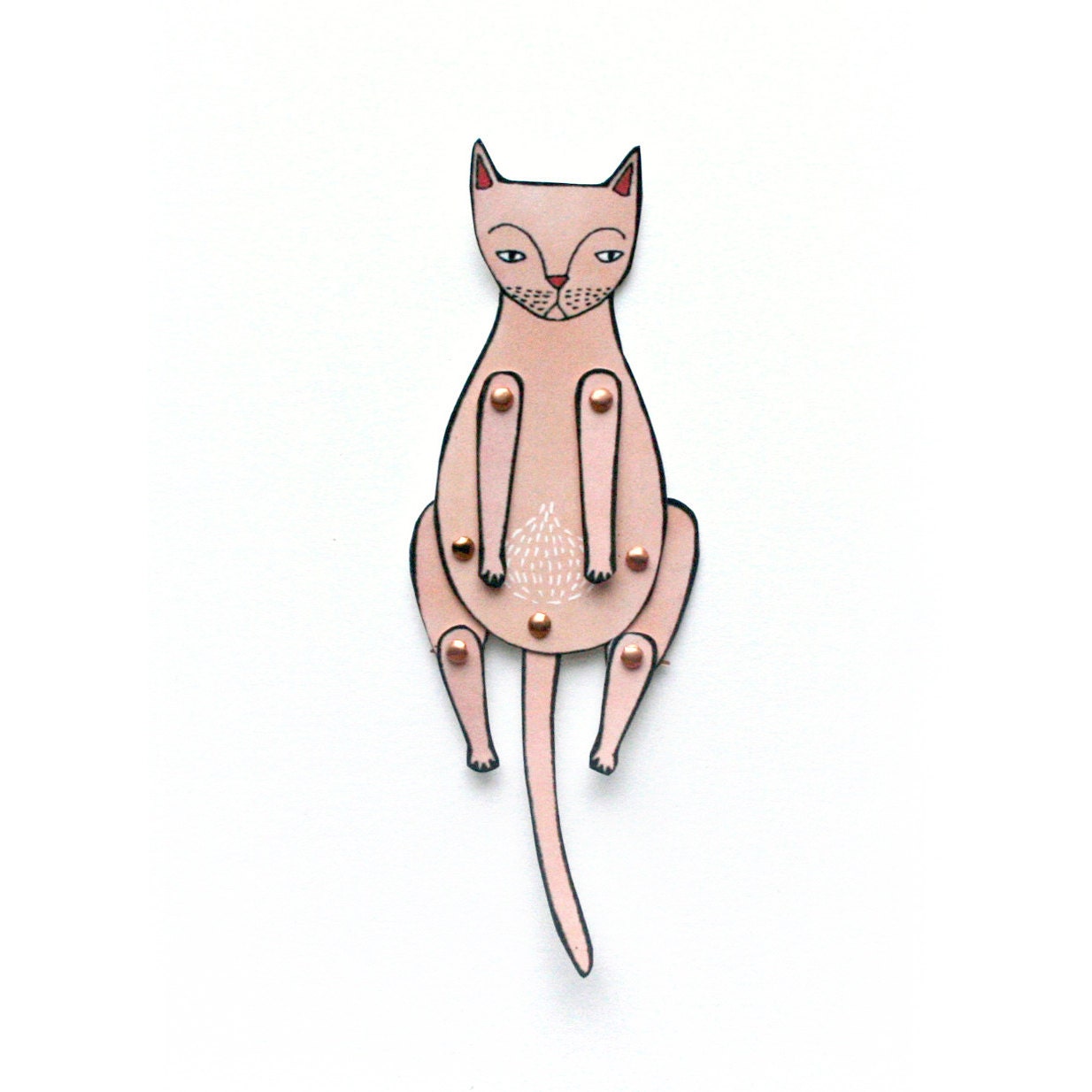 kitty cat moveable paper doll (in pink)