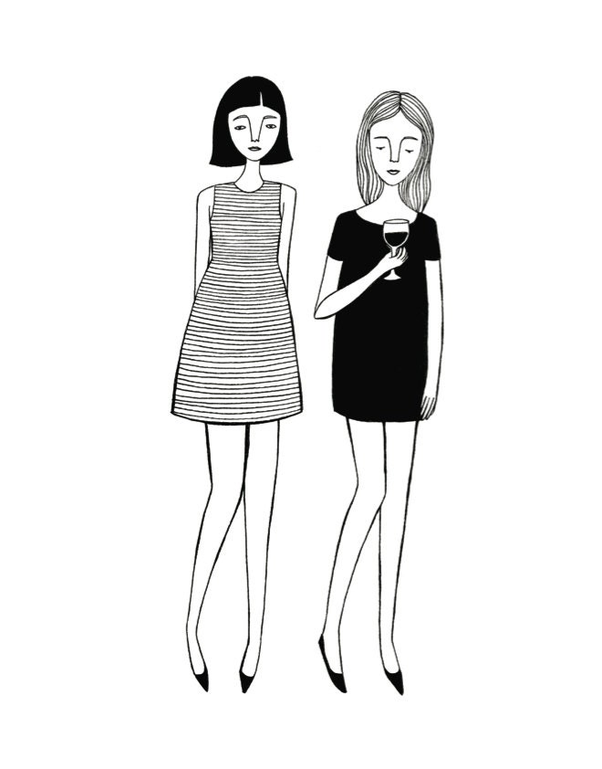 two girls // 11x14 limited edition screenprint