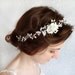 White flower hair circlet, bridal flower headpiece, flower hair wreath - GRACE - flower crown, white wedding hair accessories