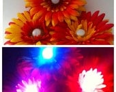 Fire Flower Rainbow LED Glow Hair Clip. Light Up Music Festival Accessory, Rave Wear, Concert, Costume, Electric Daisy Carnival