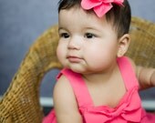 flower clip - Hot pink sequin center flower clip
