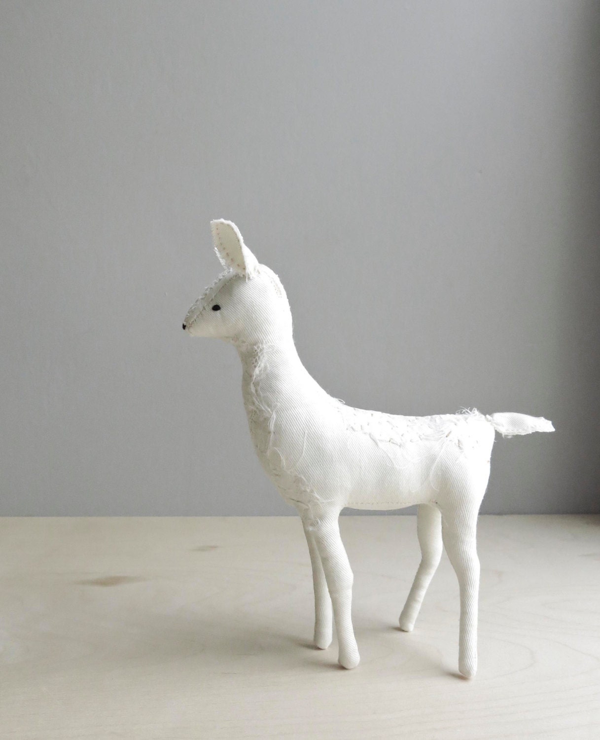 delicate white doe / soft sculpture deer