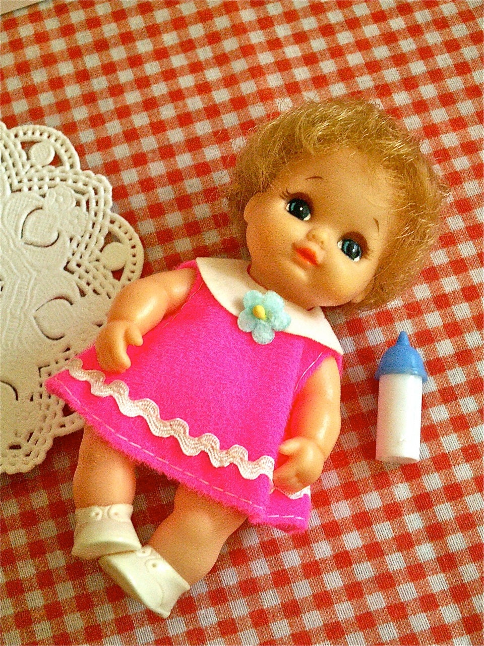 Vintage Rare Japan Nakajima Seiskusho AbuChan Baby Doll Small Doll with Extras