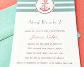 ahoy boy party collection. nautical baby shower invitation. printed and handmade. Il_170x135