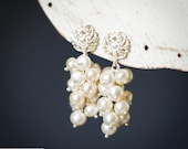 Sterling Silver Freshwater Pearl Cascade Earring Wedding jewelry Bridal earring bridesmaid gift
