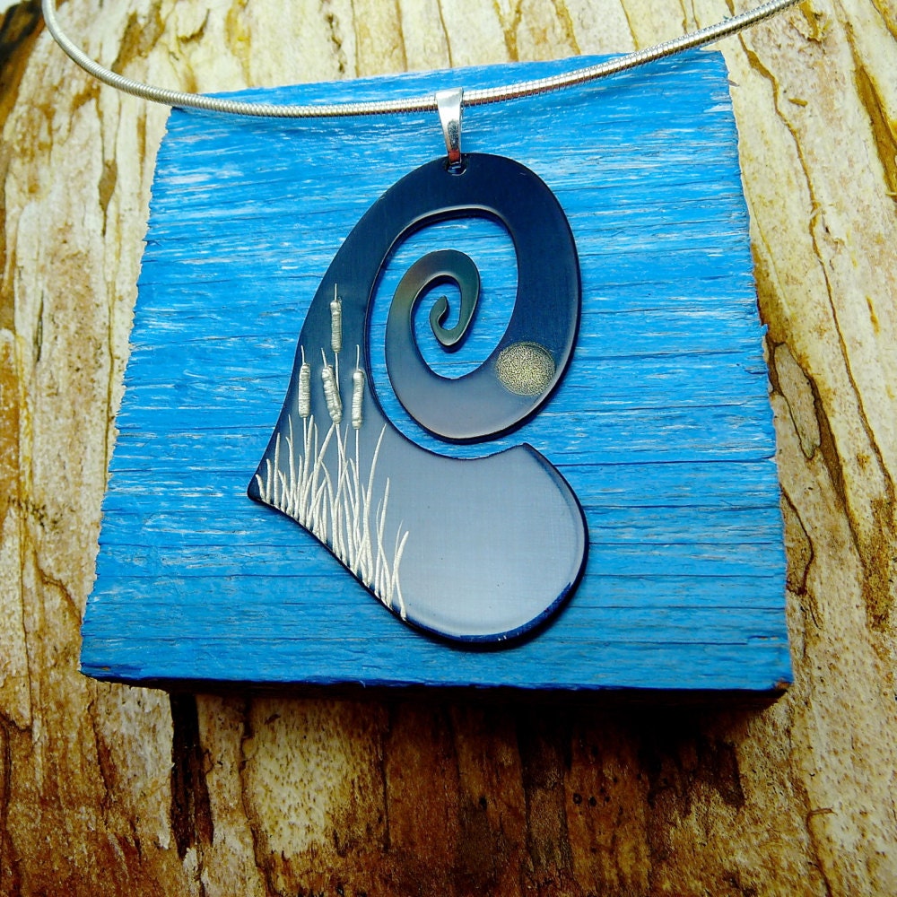 MARSH in the FULL MOON Blue Heart Pendant