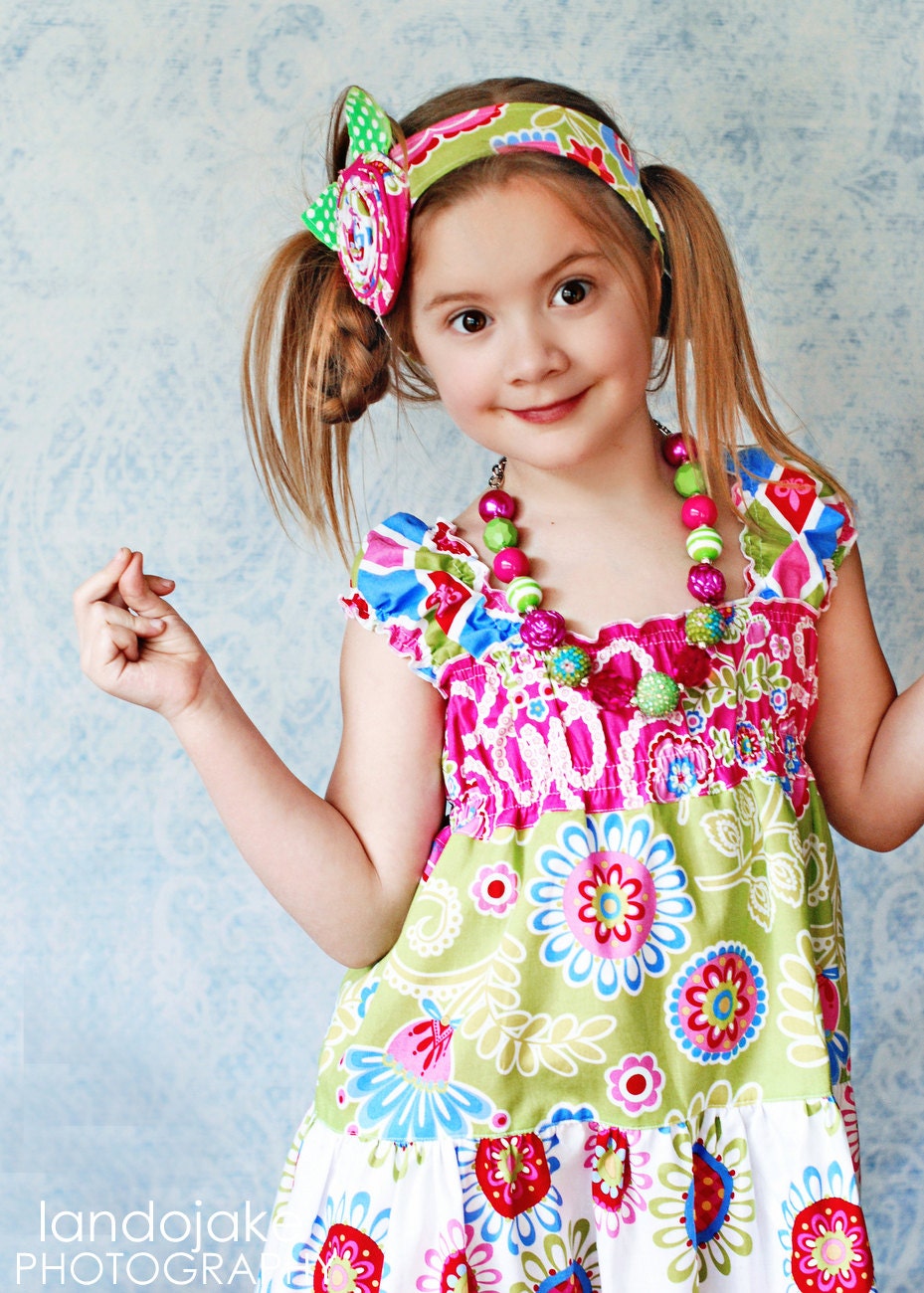 Made to match the Boutique Dress - Spring Dress - Girls Pink Dress by Palm Tree Princess Chunky Necklace for Girls