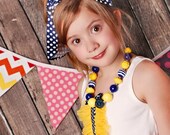 Made to match the Navy Dot & Lemon Drop by 3lp Couture Chunky Necklace for girls