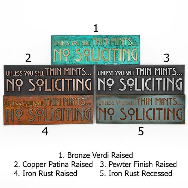 Thin Mints No Soliciting Sign, Thin Mint Cookies, Girl Scouts, No Solicitors, made in USA