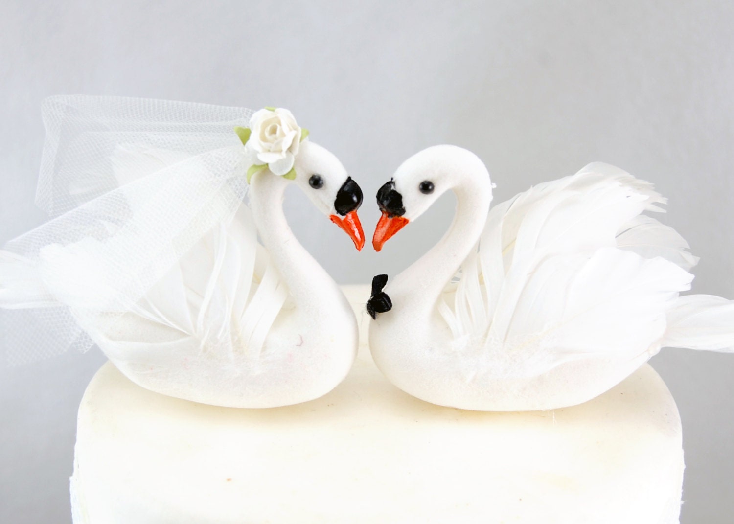 NOW AVAILABLE - Swan Wedding Cake Topper: Lake Bride & Groom Love Birds - Anniversary and Wedding Cake Topper