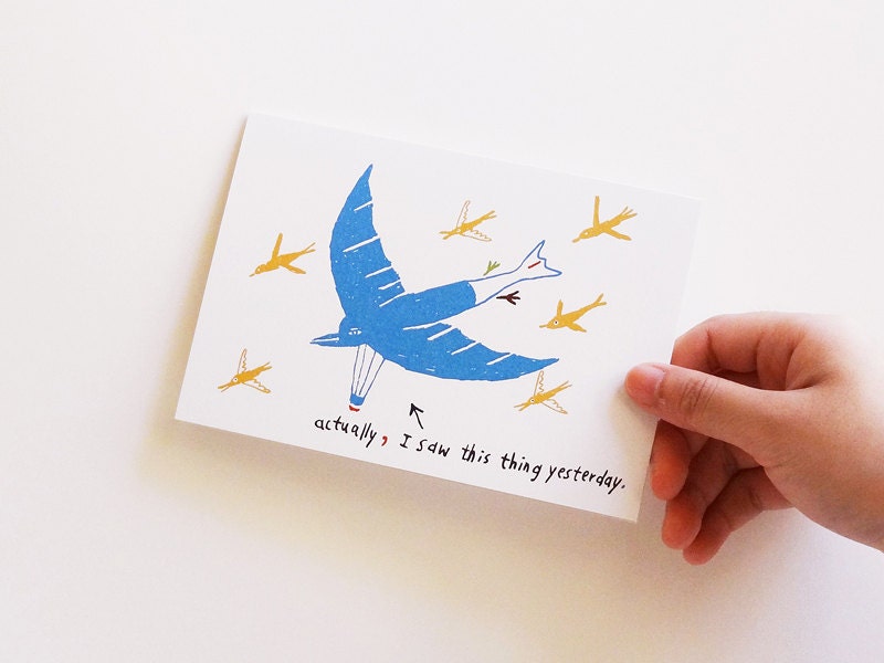 Blue flying thing card(set of 2)