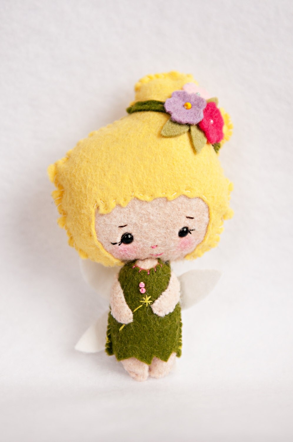 Dottie Doo Littles Classic fairy tale Tinkerbell, Peter Pan, 4 inch dolls, felt, art, dollhouse, miniature,  toy, interactive play