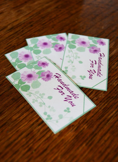 Purple Gerbera Daisies Gift Tag Digital Download Print Your Own Tags