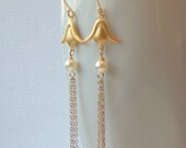 Gatsby Dangle Earring, Art Deco Tassel Earrings, Pearl Earrings