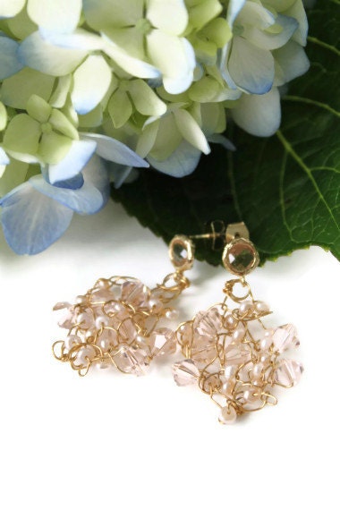 Elegant Bridal Jewelry, Knit Earrings