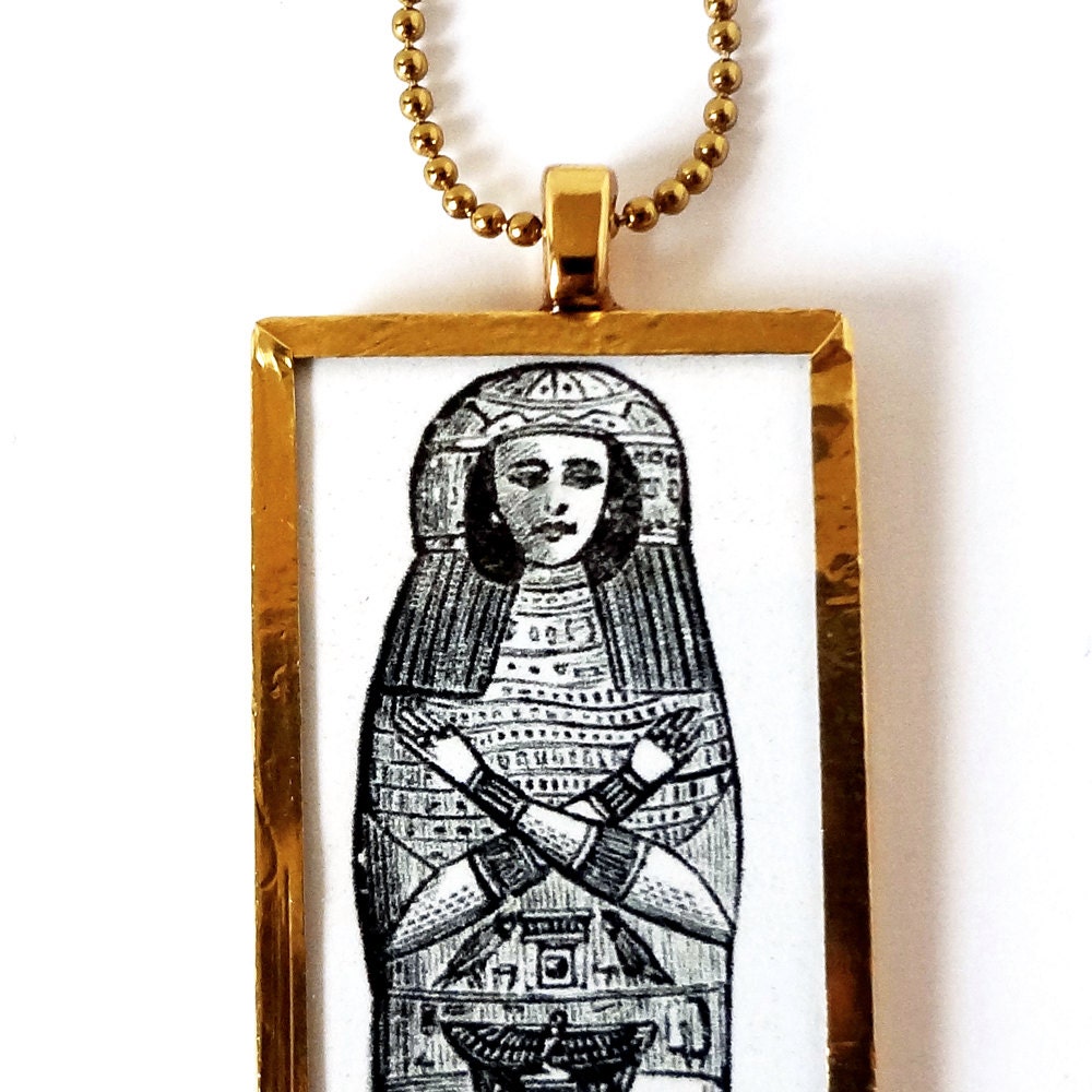 Victorian Mummy Engraving Necklace