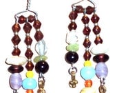 Long Beaded Wire Colorful Earrings