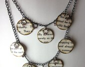 Book page necklace, literary necklace, book jewelry, paper bead