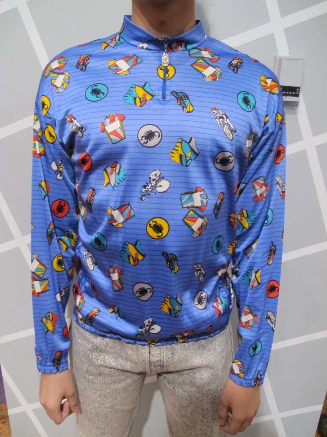 Vintage Castelli cycling Jersey Scorpion All over Print