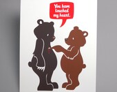 Touchy Bears Screenprint Limited Edition 8 x 10 print
