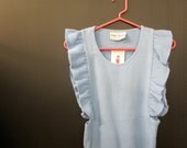 Vintage Light Blue Ruffle Snug Sweater   Extra Small / Small
