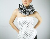 Bustier Top, Bustier in Polka Dot, Corset Bustier, Black and White Bustier