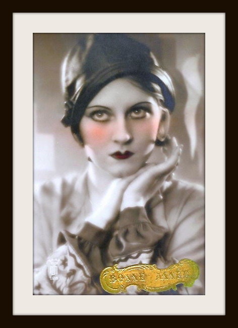 VINTAGE Flapper in Cloche Hat - Great Gatsby - Art Nouveau Giclee Fine Art Print