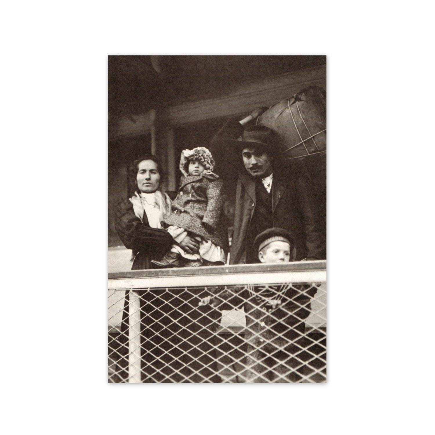 Arriving at Ellis Island, 1905. Vintage 1970s Art Print. 7.5" x 11". Ready to Frame. (No. 1200)