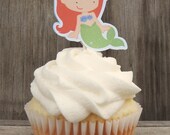 Princess Party - Set of 12 Ariel Cupcake Toppers by The Birthday House
