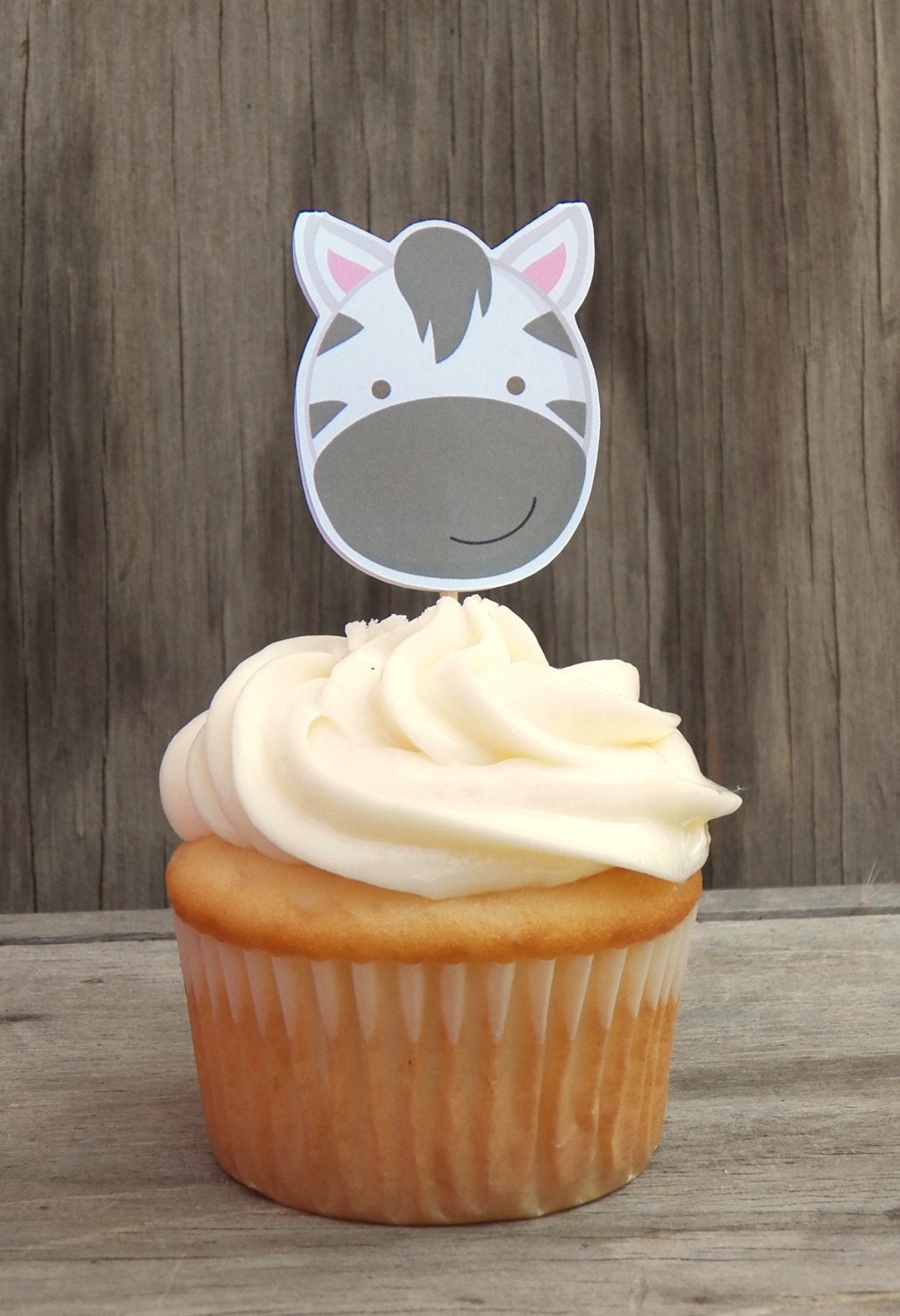 Jungle Friends Party - Set of 12 Zebra Cupcake Toppers by The Birthday House Il_170x135