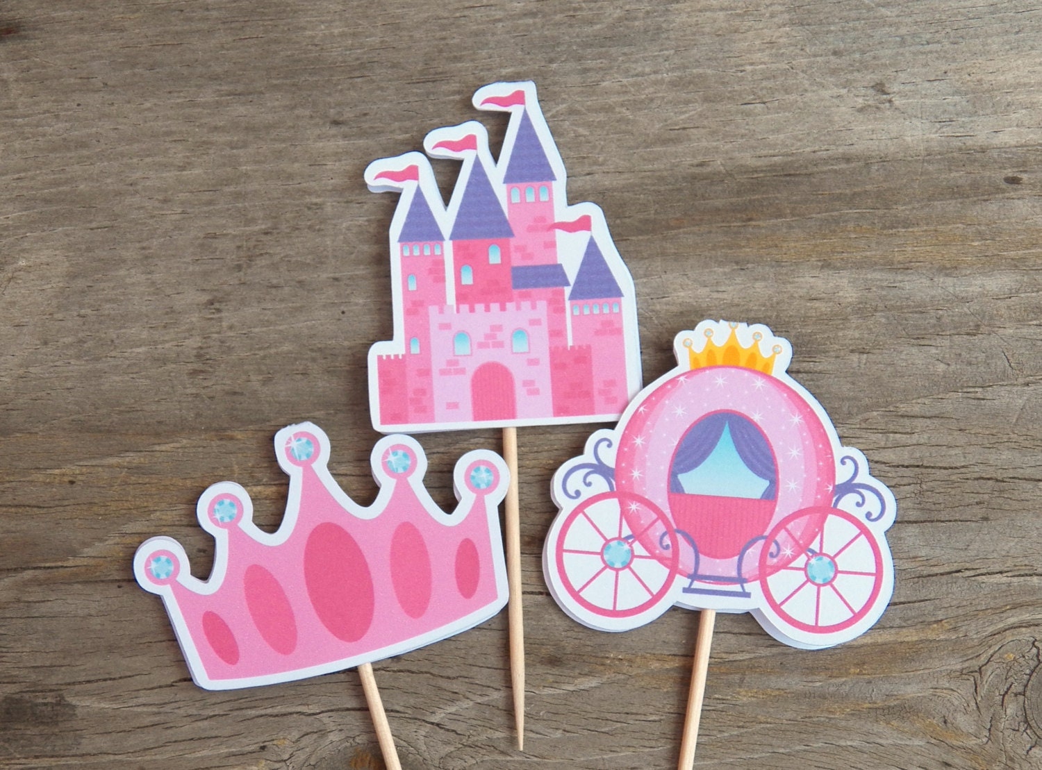 Princess Party - Set of 24 Assorted Fairytale Cupcake Toppers by The Birthday House Il_170x135