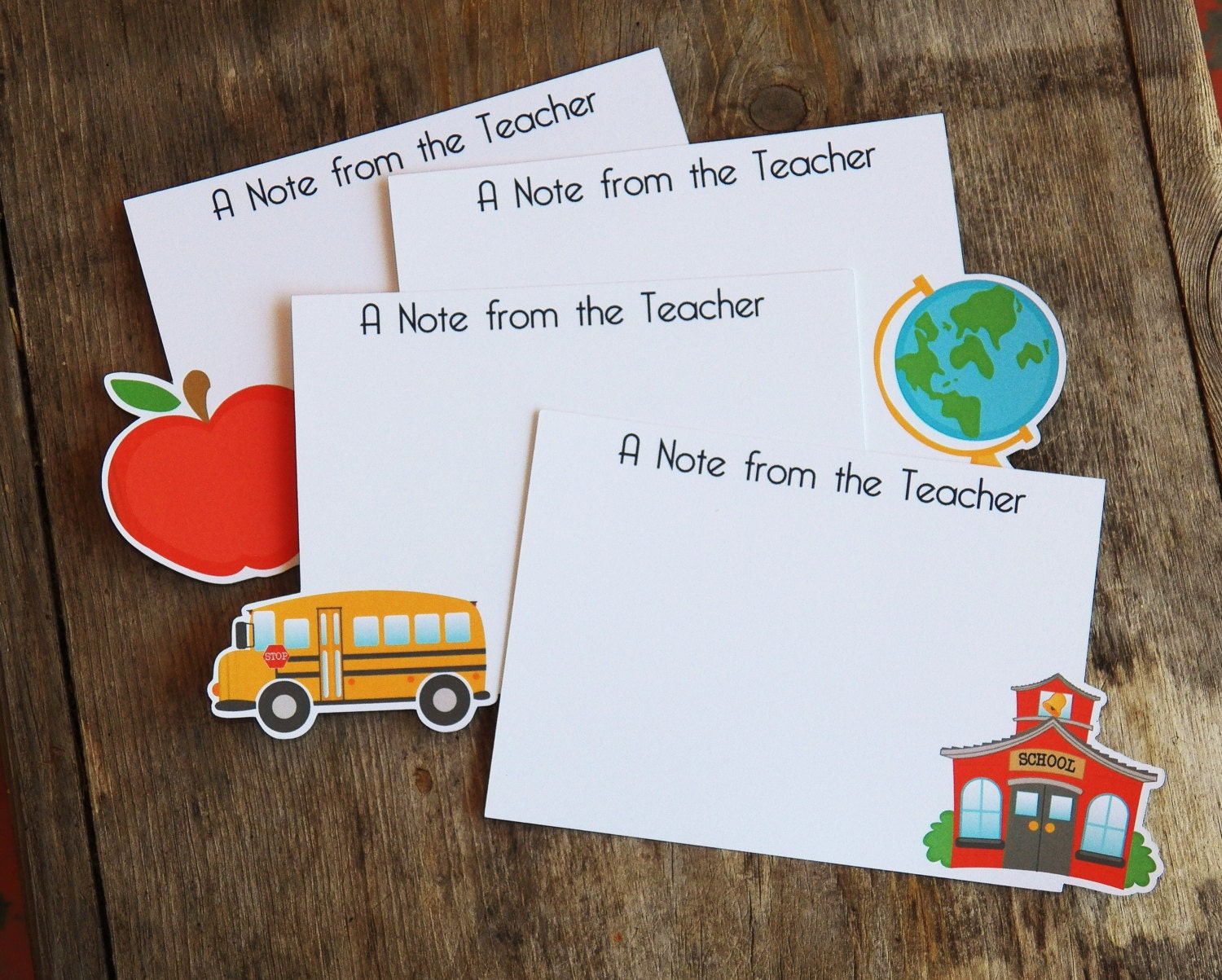School Days Party - Set of 8 Assorted School Days Teacher Notecards by The Birthday House Il_170x135