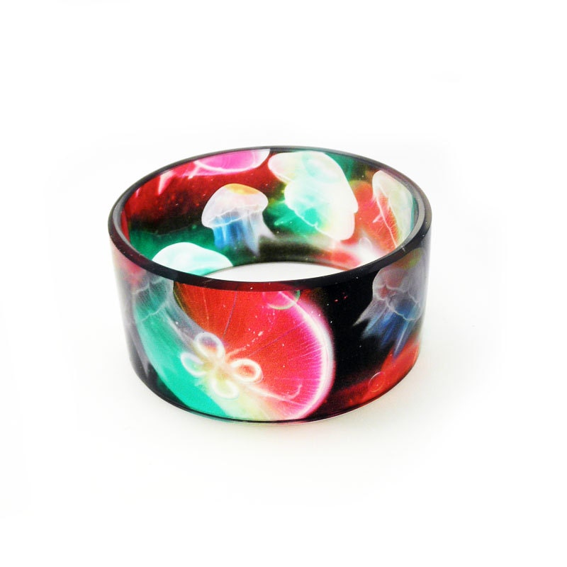 Jelly Fish chunky resin fashion bangle, bracelet, by BuyMyCrap